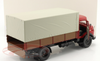 1/18 Schuco Mercedes-Benz L911 Flatbed Truck with Cover (Ruby Red) Diecast Car Model