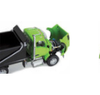 Kenworth T880 Day Cab with Rogue Transfer Dump Body Truck Lime Green and Black 1/64 Diecast Model by DCP/First Gear