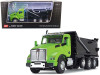 Kenworth T880 Day Cab with Rogue Transfer Dump Body Truck Lime Green and Black 1/64 Diecast Model by DCP/First Gear