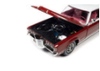 1/18 Auto World 1969 Pontiac Royal Bobcat Grand Prix Model J Matador Red with White Top and Red Interior Diecast Car Model