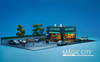 1/64 Magic City Starbucks Shop & Parking Lot Diorama with Lights (cars & figures NOT included)