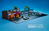 1/64 Magic City KFC Shop & Parking Lot Diorama with Lights (cars & figures NOT included)