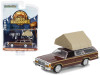 1979 Ford LTD Country Squire Brown with Wood Panels with Camp'otel Cartop Sleeper Tent "The Great Outdoors" Series 2 1/64 Diecast Model Car by Greenlight