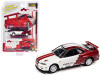 1999 Nissan Skyline GT-R (BNR34) RHD (Right Hand Drive) Red Metallic and White with Graphics "Singapore DilSre Exclusive" Limited Edition to 2400 pieces Worldwide 1/64 Diecast Model Car by Johnny Lightning