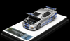 1/64 TimeMicro Nissan Skyline GT-R R34 (Silver with Blue Accent) Diecast Car Model