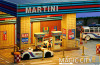 1/64 Magic City Martini Theme Gas Station & Showroom Diorama with LED Lights (cars & figures NOT included)