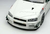 1/18 Make Up 2021 Mine's Nissan Skyline GT-R R34 (BNR34) V-Spec N1 (White with Matte Grey Rays TE037 Wheels) Resin Car Model