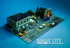 1/64 Magic City American Hospital & Meineke Car Care Center Diorama Center (car models & figures NOT included)