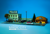 1/64 Magic City US Police Station & Michelin Car care Center Diorama (car models & figures NOT included)