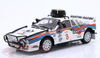 1/18 Kyosho 1985 Lancia Rally 037 Martini #8 Safari Rallye Lancia Martini Attilio Bettega, Maurizio Perissinot Diecast Car Model