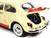 1/18 Auto World 1963 Volkswagen Beetle Yukon Yellow with "Monopoly" Graphics "Free Parking" and Mr. Monopoly Resin Figure Diecast Car Model