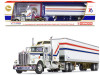 Kenworth W900A Aerodyne Sleeper and 40' Vintage Dry Goods Tandem-Axle Trailer White with Stripes "VIT200 Bicentennial" 1/64 Diecast Model by DCP/First Gear