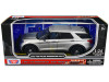 2022 Ford Police Interceptor Utility Unmarked Slick-Top Silver 1/24 Diecast Model Car by Motormax