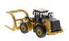 1/64 Diecast Masters Cat 950M Wheel Loader with Log Fork + Bucket Attachment (Comes with 2 Log Poles) Car Model