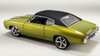 1/18 ACME 1970 Chevrolet Chevelle SS Restomod Vinyl Top (Citrus Green with Black Stripes Diecast Car Model