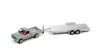 1/64 Johnny Lightning 1983 Ford Ranger (Grey) with Open Trailer (Silver) Diecast Car Models