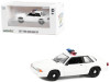 1987-1993 Ford Mustang SSP White Police Car with Light Bar "Hot Pursuit" "Hobby Exclusive" Series 1/64 Diecast Model Car by Greenlight