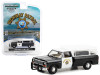 1985 Dodge Ram D-100 Pickup Truck Black and White "California Highway Patrol" with Camper Shell "Hobby Exclusive" Series 1/64 Diecast Model Car by Greenlight