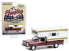 1981 Dodge Ram D-250 Royal Pickup Truck Crimson Red and Pearl White with Large Camper "Hobby Exclusive" Series 1/64 Diecast Model Car by Greenlight
