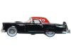 1956 Ford Thunderbird Raven Black with Fiesta Red Top 1/87 (HO) Scale Diecast Model Car by Oxford Diecast