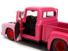 1956 Ford F-100 Pickup Truck Pink with Graphics and Franken Berry Diecast Figure "Franken Berry" "Hollywood Rides" Series 1/24 Diecast Model Car by Jada