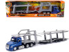 Freightliner Cascadia Auto Transporter Blue Metallic "Long Haul Trucker" Series 1/43 Diecast Model by New Ray