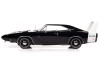 1/18 Auto World 1969 Dodge Charger Daytona X9 Black with White Interior and Tail Stripe Diecast Car Model