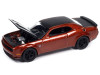 2021 Dodge Challenger SRT Super Stock Sinamon Stick Orange Metallic with Black Hood and Top "Modern Muscle" Limited Edition 1/64 Diecast Model Car by Auto World