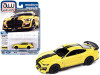 2021 Ford Mustang Shelby GT500 Carbon Fiber Track Pack Grabber Yellow with Black Stripes "Modern Muscle" Limited Edition 1/64 Diecast Model Car by Auto World