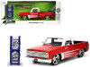 1985 Chevrolet C-10 Pickup Truck Red with White Top and Graphics with Extra Wheels "Just Trucks" Series 1/24 Diecast Model Car by Jada