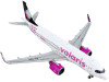 Airbus A320neo Commercial Aircraft "Volaris - 100 Aviones" White and Pink 1/400 Diecast Model Airplane by GeminiJets