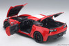 1/18 AUTOart Chevrolet Chevy Corvette C7 Grand Sport (Red with White Stripes & Black Fender Hash Marks) Car Model