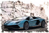 1/43 Makeup 2022 Lamborghini Aventador LP780-4 Ultimae Roadster (Azzurro Flake Blue) Car Model