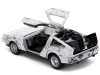 DMC DeLorean Time Machine Brushed Metal (Frost Version) "Back to the Future" (1985) Movie "Hollywood Rides" Series 1/32 Diecast Model Car by Jada