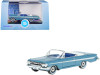 1961 Chevrolet Impala Convertible Jewel Blue Metallic and White with Blue Interior 1/87 (HO) Scale Diecast Model Car by Oxford Diecast