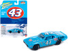 1972 Plymouth Road Runner Stock Car #43 Richard Petty "STP" Blue "Pop Culture" 2023 Release 3 1/64 Diecast Model Car by Johnny Lightning