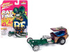 Custom Dragster Purple and Green "Rat Fink" "Pop Culture" 2023 Release 3 1/64 Diecast Model Car by Johnny Lightning