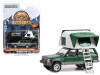 1992 Jeep Cherokee Laredo Hunter Green Metallic with White Interior and Modern Rooftop Tent "The Great Outdoors" Series 3 1/64 Diecast Model Car by Greenlight