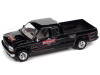 2002 Chevrolet Silverado Pickup Truck Black with Graphics "Hot Rod Customs" and Tow Dolly Red "Tow & Go" Series Limited Edition to 3672 pieces Worldwide 1/64 Diecast Model Car by Johnny Lightning