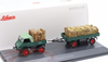 1/43 Schuco Mercedes-Benz Unimog 401 with Trailer and Cargo (Green) Car Model