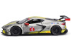 2020 Chevrolet Corvette C8.R #4 Silver Metallic with Yellow Stripes "Race" Series 1/24 Diecast Model Car by Bburago