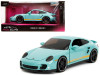 Porsche 911 Turbo (997) Light Blue with Yellow Stripes "Pink Slips" Series 1/24 Diecast Model Car by Jada