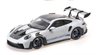 1/18 MINICHAMPS PORSCHE 911 (992) GT3 RS - 2022 - Ice Grey Metallic WEISSACH PACKAGE BLUE DECOR + WHEELS Diecast Car Model (Limited 653 Pieces)