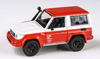 1/64 Paragon 2014 Toyota Land Cruiser 71 Short Wheel Base (Orange Red & White) Diecast Car Model