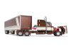 Peterbilt 359 with 63" Mid-Roof Sleeper and 53' Utility Trailer Brown and Cream 1/64 Diecast Model by DCP/First Gear
