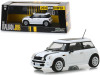 1/43 Greenlight 2003 Mini Cooper White with Black Stripes "The Italian Job" (2003) Movie Diecast Car Model