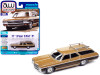 1970 Chevrolet Kingswood Estate Wagon Champagne Gold Metallic with Side Woodgrain "Muscle Wagons" Limited Edition 1/64 Diecast Model Car by Auto World