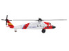 Sikorsky HH-60J Jayhawk Helicopter White and Red "United States Coast Guard" with Runway Section Diecast Model by Runway24