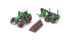 Fendt Favorit 926 Tractor and Forestry Trailer with Crane Green with Logs Diecast Model by Siku