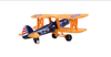 Boeing-Stearman Model 75 PT-17 Kaydet Aircraft Blue and Orange "High Flyer-United States Air Force" with Runway Section Diecast Model Airplane by Runway24